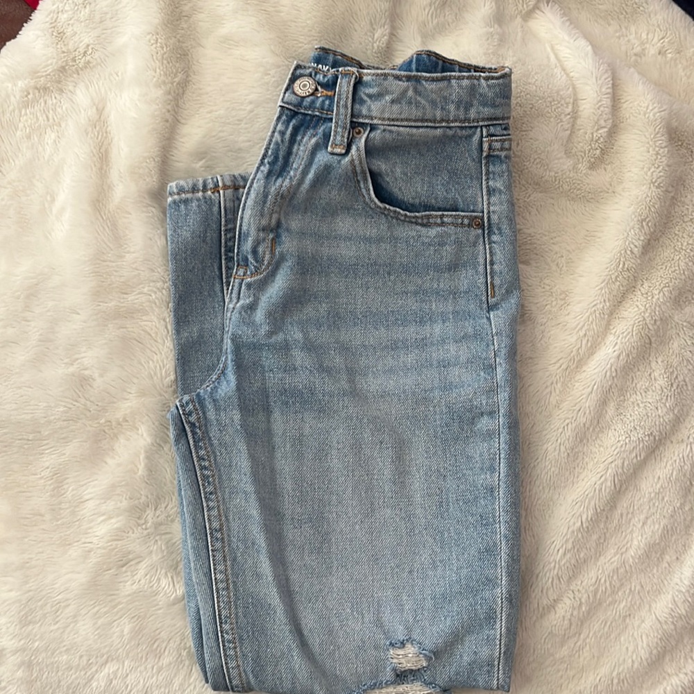 Old navy, high rise, slouch straight bult in touch jean size 10